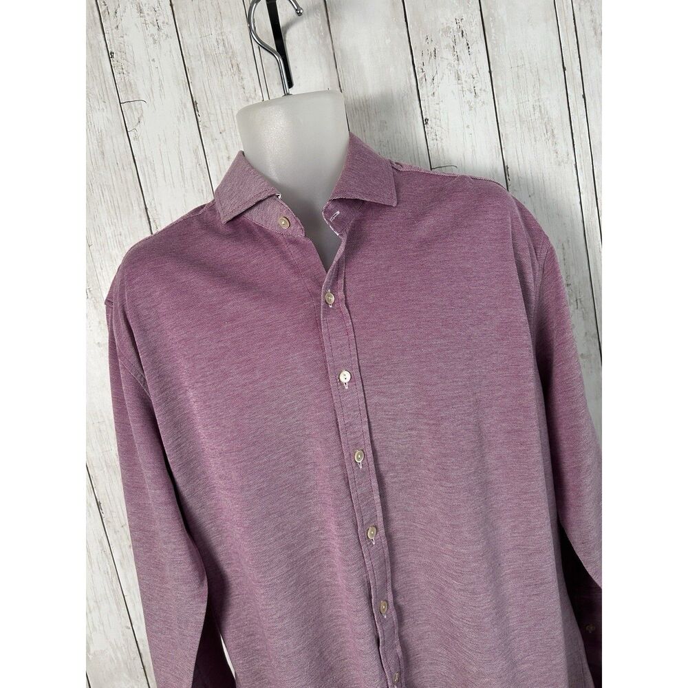 Men's Peter Millar Tailored For Oxford Shirt Long Sleeve Button Down Size XL